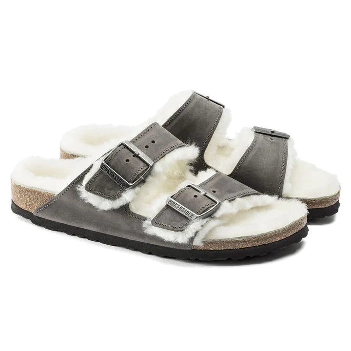 Birkenstock Arizona Waxy Leather Shearling