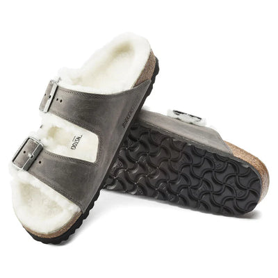 Birkenstock Arizona Waxy Leather Shearling