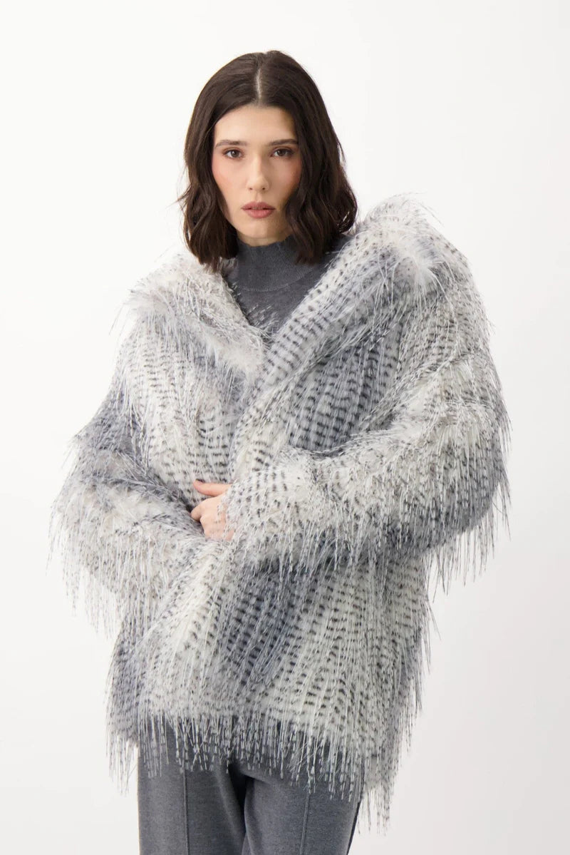 Spanner Eyelash Faux Fur Coat