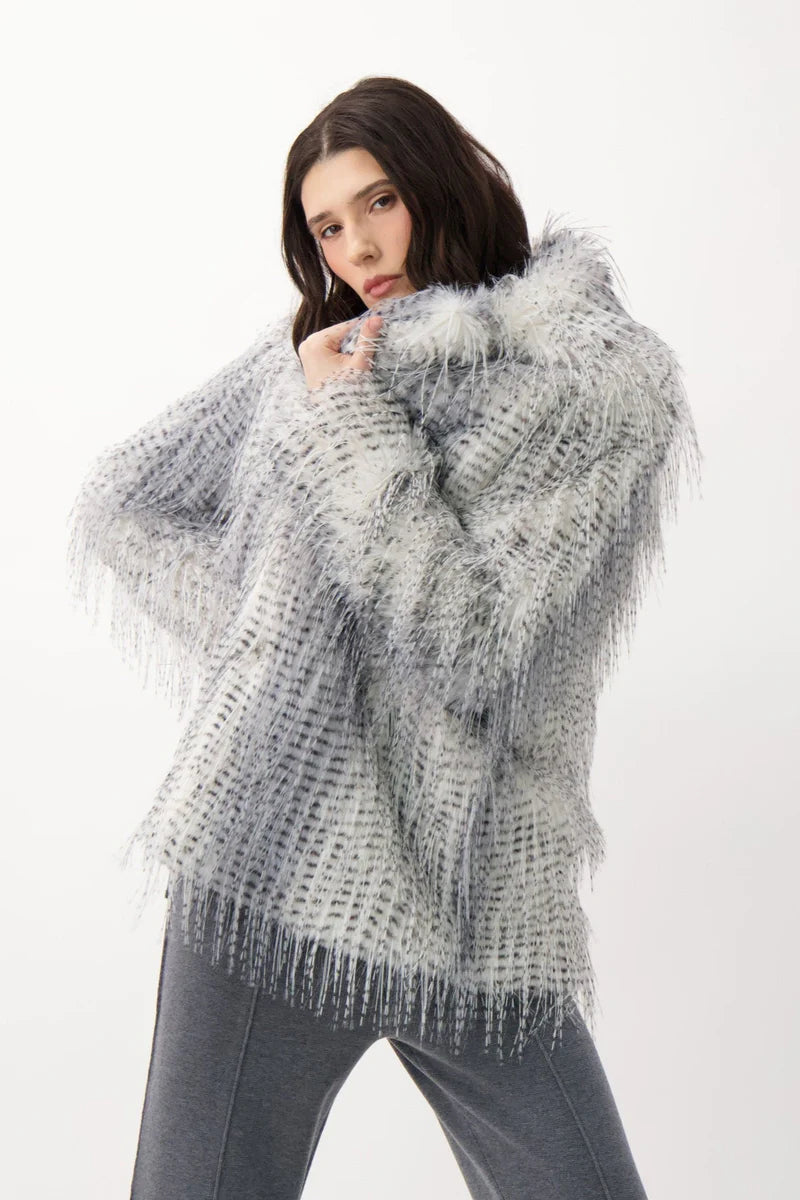 Spanner Eyelash Faux Fur Coat