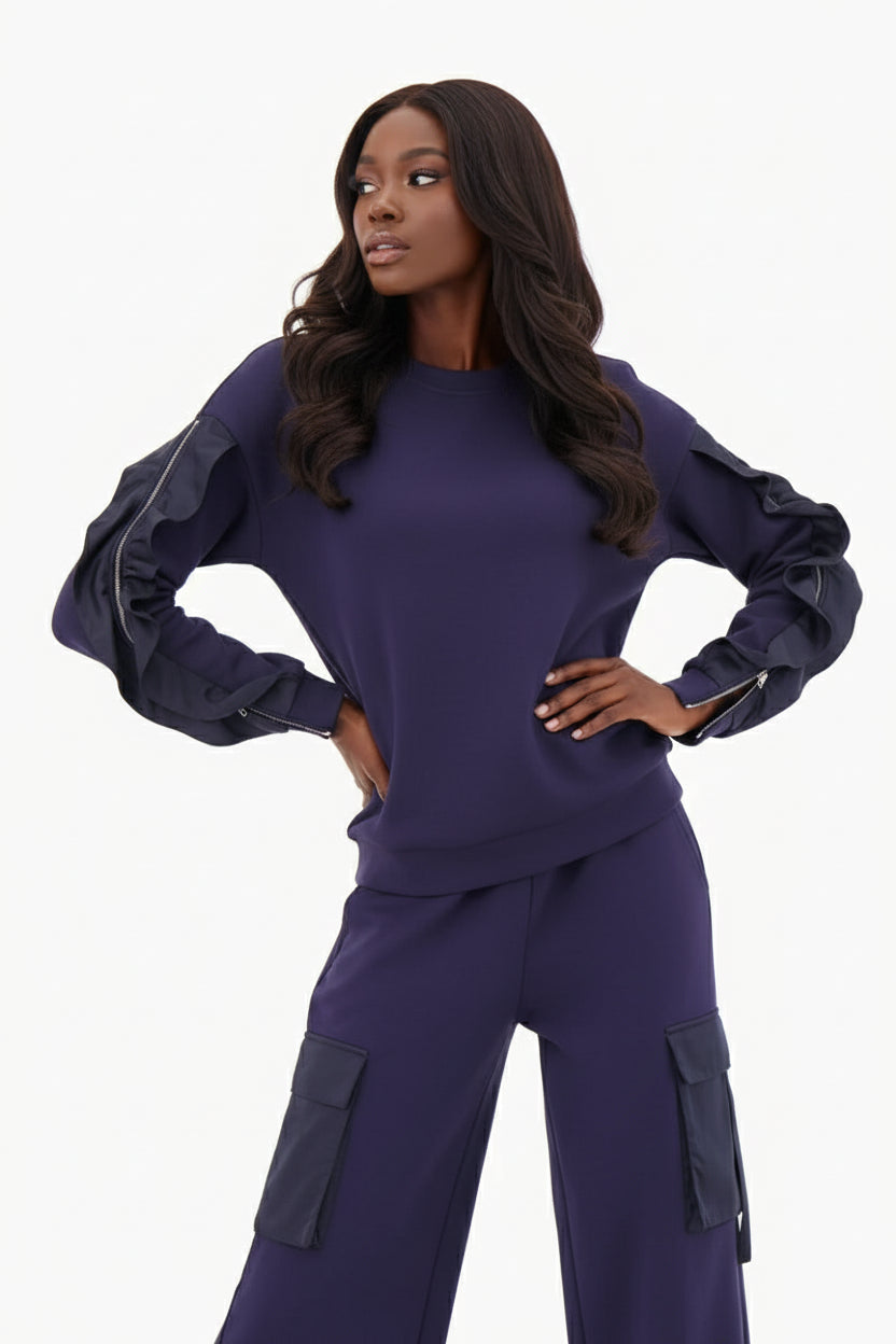 Gabby Isabella Satin Ruffle Set