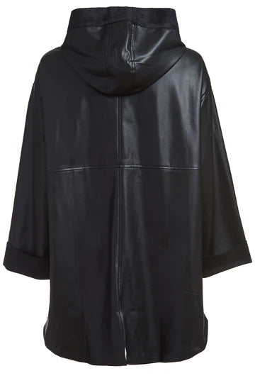 Duette NYC Vegan Leather Snap Front Hooded Jacket - The Dominic