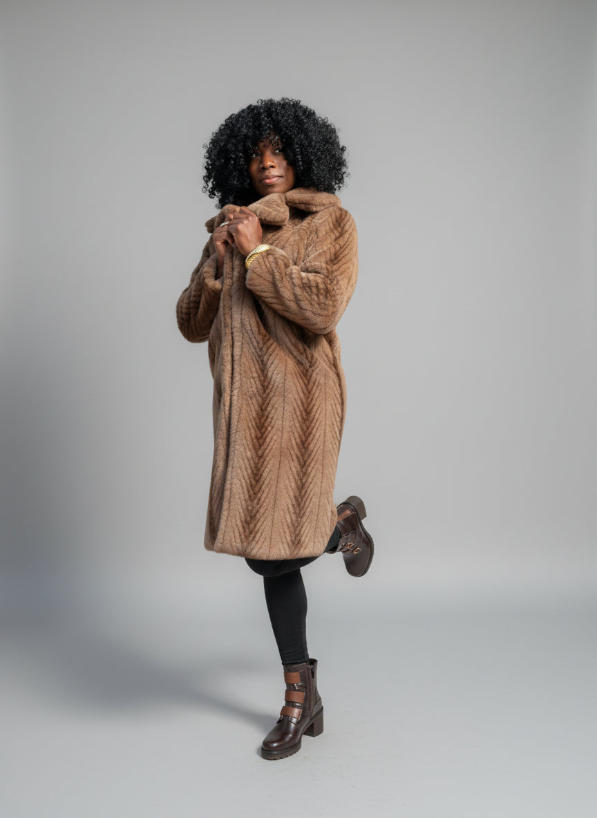 Spanner Faux Mink Coat