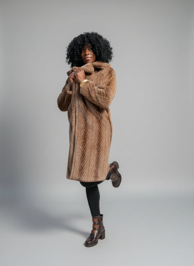 Spanner Faux Mink Coat