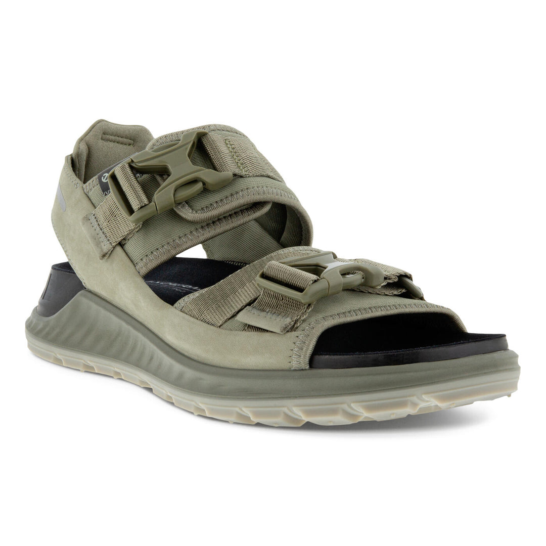 Ecco Men\'s Exowrap Off-Road Leather Sandal Adjustable Ankle Strap Green Vetiver Men main image 2