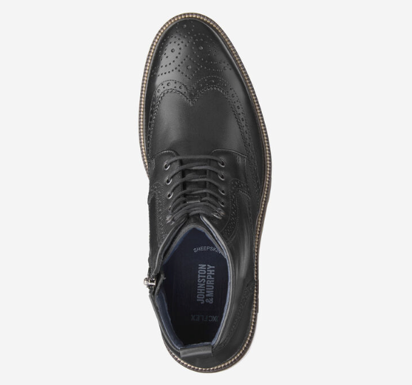 Johnston & Murphy Black CODY Wingtip Zip Boot Johnston & Murphy XC Flex Cody Wingtip Men Boots Zip US Size  main image 4
